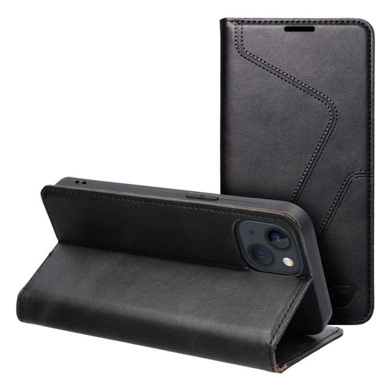 Apple iPhone 13 Wallet Cases Forcell F-PROTECT RFID Blocker Book Elegant  Black