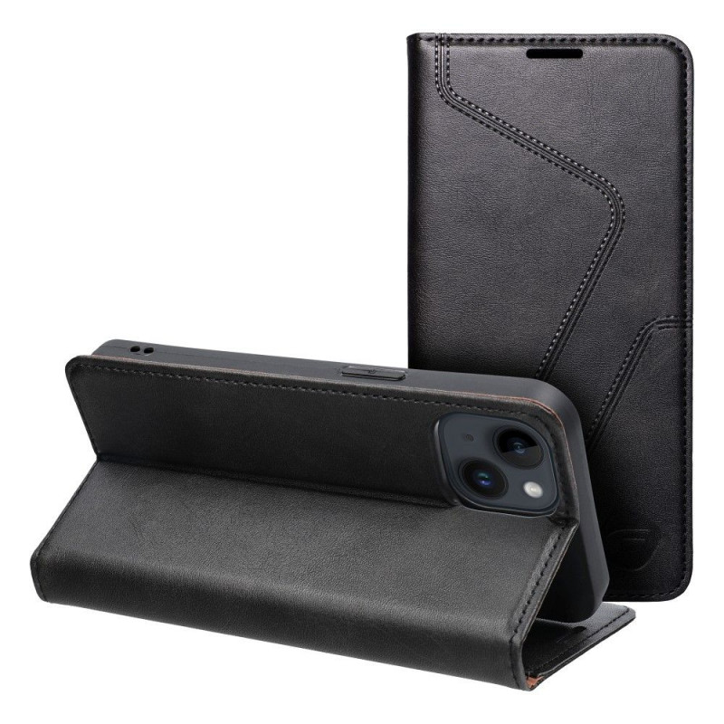 Apple iPhone 14 Wallet Cases Forcell F-PROTECT RFID Blocker Book Elegant  Black
