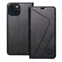 Apple iPhone 15 Wallet Cases Forcell F-PROTECT RFID Blocker Book Elegant  Black