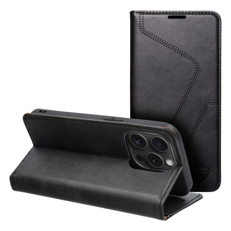Apple iPhone 15 Pro Wallet Cases Forcell F-PROTECT RFID Blocker Book Elegant  Black
