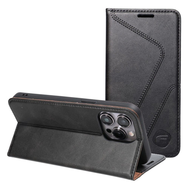 Apple iPhone 14 Wallet Cases Forcell F-PROTECT RFID Blocker Book Elegant  Black