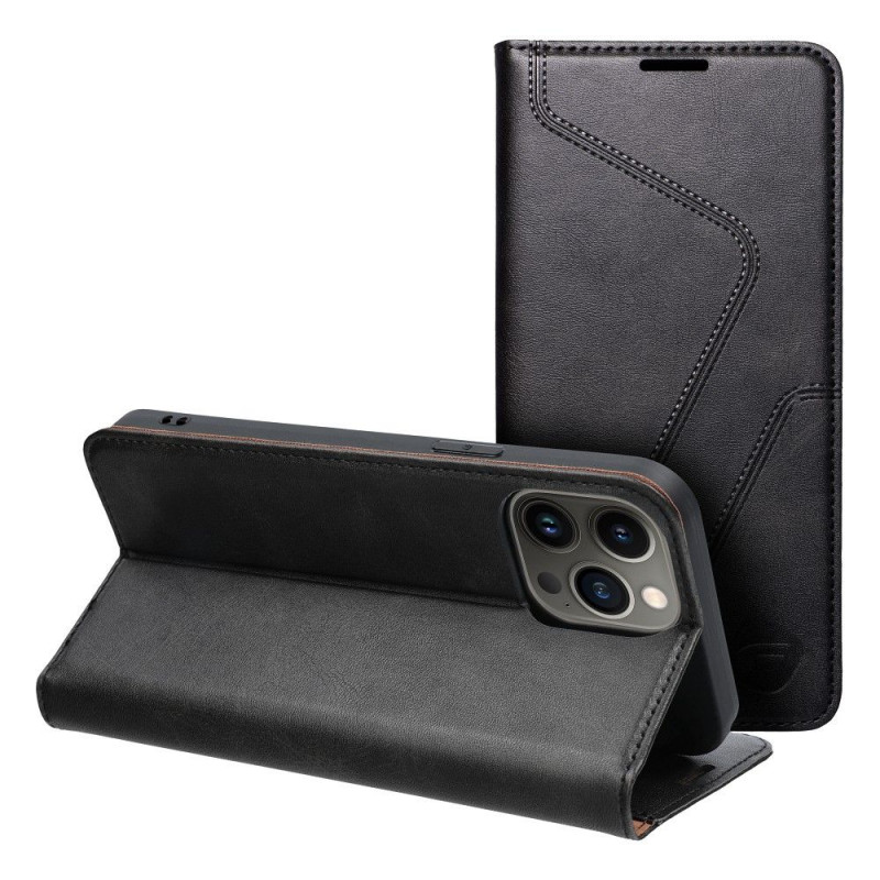 Apple iPhone 13 Pro Max Wallet Cases Forcell F-PROTECT RFID Blocker Book Elegant  Black