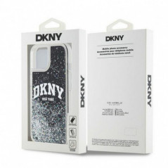 Apple iPhone 14 Case DKNY Liquid Glitters Arch Logo Black