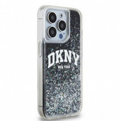 Apple iPhone 14 Pro Case DKNY Liquid Glitters Arch Logo Black