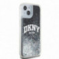 Apple iPhone 15 Plus Case DKNY Liquid Glitters Arch Logo Black