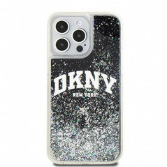 Apple iPhone 15 Pro Max Case DKNY Liquid Glitters Arch Logo Black