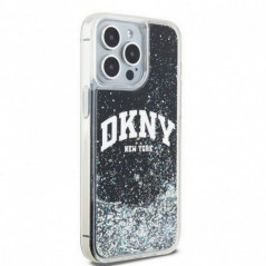 Apple iPhone 15 Pro Max Case DKNY Liquid Glitters Arch Logo Black
