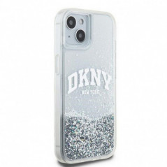 Apple iPhone 15 Case DKNY Liquid Glitters Arch Logo White