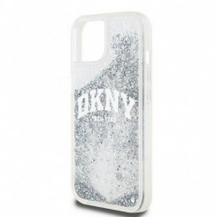 Apple iPhone 15 Case DKNY Liquid Glitters Arch Logo White