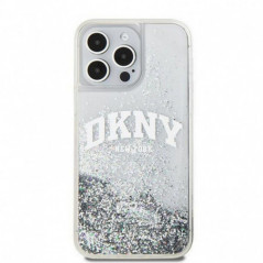 Apple iPhone 15 Pro Case DKNY Liquid Glitters Arch Logo White