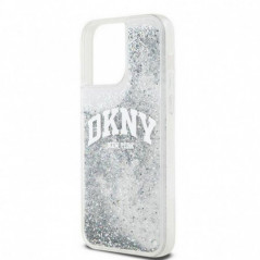 Apple iPhone 15 Pro Case DKNY Liquid Glitters Arch Logo White