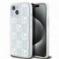 Apple iPhone 15 Case DKNY Liquid Glitters Checkered Pattern White