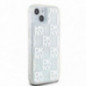 Apple iPhone 15 Case DKNY Liquid Glitters Checkered Pattern White