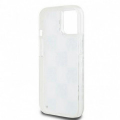 Apple iPhone 15 Case DKNY Liquid Glitters Checkered Pattern White