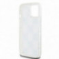 Apple iPhone 15 Case DKNY Liquid Glitters Checkered Pattern White