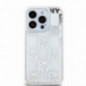 Apple iPhone 15 Pro Case DKNY Liquid Glitters Checkered Pattern White