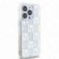 Apple iPhone 15 Pro Case DKNY Liquid Glitters Checkered Pattern White