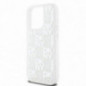 Apple iPhone 15 Pro Case DKNY Liquid Glitters Checkered Pattern White