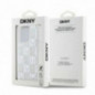 Apple iPhone 15 Pro Case DKNY Liquid Glitters Checkered Pattern White