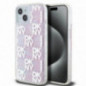 Apple iPhone 15 Case DKNY Liquid Glitters Checkered Pattern Pink
