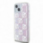Apple iPhone 15 Case DKNY Liquid Glitters Checkered Pattern Pink