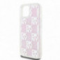 Apple iPhone 15 Case DKNY Liquid Glitters Checkered Pattern Pink