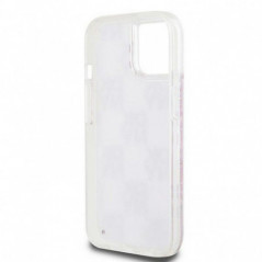 Apple iPhone 15 Case DKNY Liquid Glitters Checkered Pattern Pink