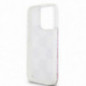 Apple iPhone 15 Pro Case DKNY Liquid Glitters Checkered Pattern Pink