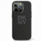 Apple iPhone 15 Pro Max Case DKNY Silicone Stack Metal Logo Black