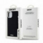 Apple iPhone 15 Plus Case DKNY Silicone Horizontal Metal Logo MagSAFE  Black