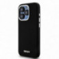 Apple iPhone 15 Pro Case DKNY Silicone Horizontal Metal Logo MagSAFE  Black