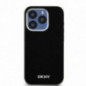 Apple iPhone 15 Pro Case DKNY Silicone Horizontal Metal Logo MagSAFE  Black