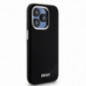 Apple iPhone 15 Pro Case DKNY Silicone Horizontal Metal Logo MagSAFE  Black