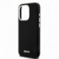 Apple iPhone 15 Pro Case DKNY Silicone Horizontal Metal Logo MagSAFE  Black