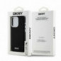 Apple iPhone 15 Pro Case DKNY Silicone Horizontal Metal Logo MagSAFE  Black