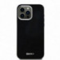 Apple iPhone 15 Pro Max Case DKNY Silicone Horizontal Metal Logo MagSAFE  Black