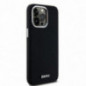 Apple iPhone 15 Pro Max Case DKNY Silicone Horizontal Metal Logo MagSAFE  Black