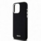 Apple iPhone 15 Pro Max Case DKNY Silicone Horizontal Metal Logo MagSAFE  Black