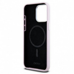 Apple iPhone 14 Pro Max Case DKNY Silicone Horizontal Metal Logo MagSAFE  Pink