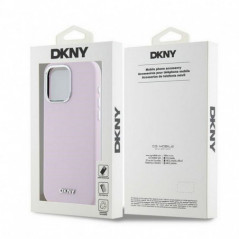 Apple iPhone 14 Pro Max Case DKNY Silicone Horizontal Metal Logo MagSAFE  Pink