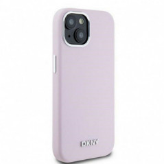 Apple iPhone 15 Case DKNY Silicone Horizontal Metal Logo MagSAFE  Pink
