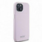 Apple iPhone 15 Plus Case DKNY Silicone Horizontal Metal Logo MagSAFE  Pink