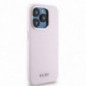 Apple iPhone 15 Pro Case DKNY Silicone Horizontal Metal Logo MagSAFE  Pink