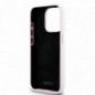 Apple iPhone 15 Pro Case DKNY Silicone Horizontal Metal Logo MagSAFE  Pink