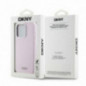 Apple iPhone 15 Pro Case DKNY Silicone Horizontal Metal Logo MagSAFE  Pink