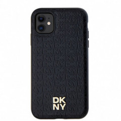 Apple iPhone 11 Case DKNY Pu Repeat Pattern Stack Logo MagSAFE  Black