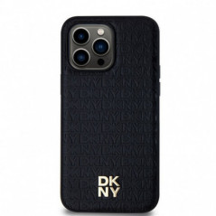 Apple iPhone 13 Pro Max Case DKNY Pu Repeat Pattern Stack Logo MagSAFE  Black