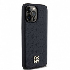 Apple iPhone 13 Pro Max Case DKNY Pu Repeat Pattern Stack Logo MagSAFE  Black