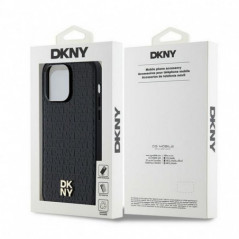 Apple iPhone 13 Pro Max Case DKNY Pu Repeat Pattern Stack Logo MagSAFE  Black