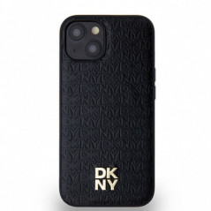 Apple iPhone 14 Case DKNY Pu Repeat Pattern Stack Logo MagSAFE  Black